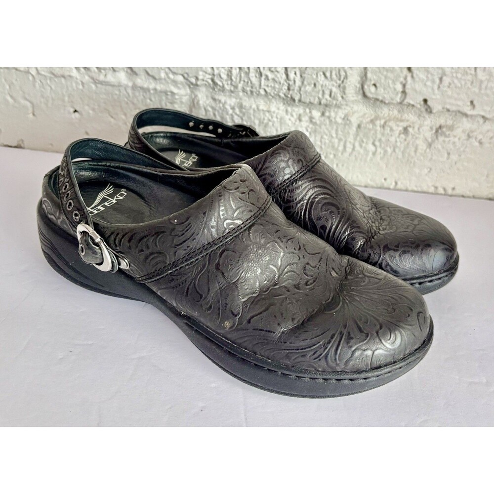 Dansko Allison Slip Resistant Mules Clogs Shoes Womens Size 7 US 37 EU Black